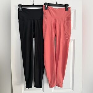Old Navy Black and Coral Athletic Leggings